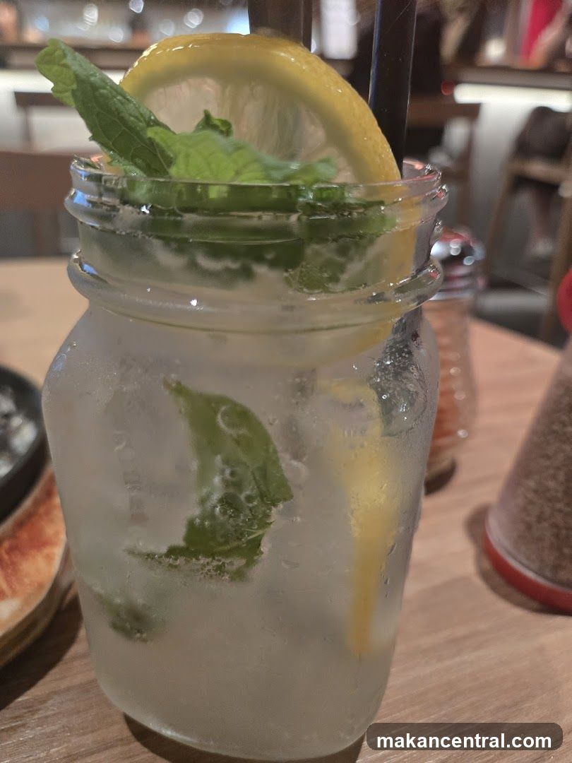 Mason jar drink on wooden table