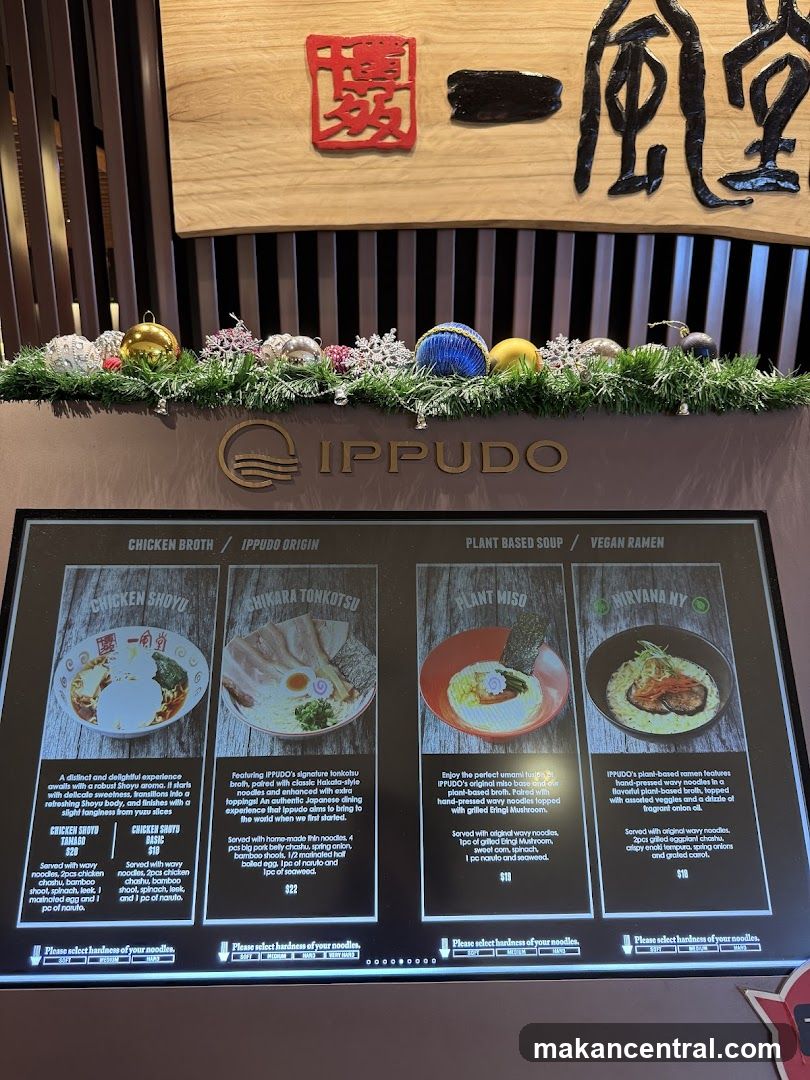 Ippudo Menu Display