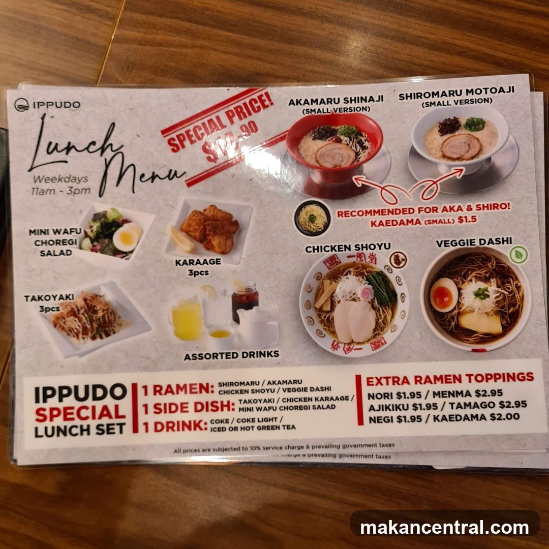 Ippudo Lunch Menu