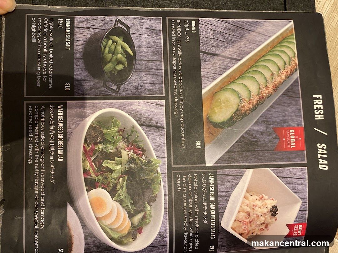 Salad Section of Menu
