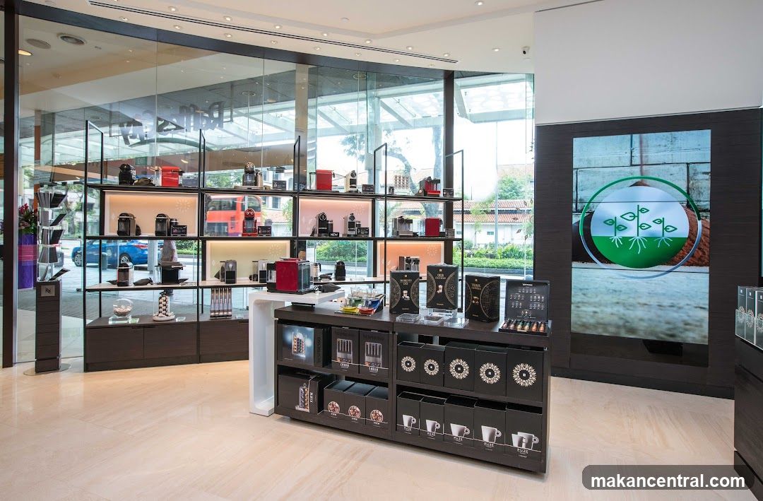 Interior of a coffee shop display