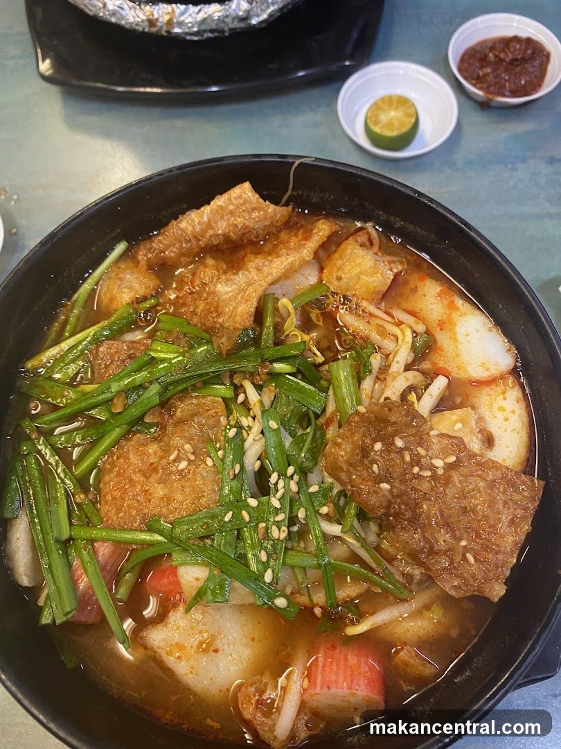 Food dish in black bowl