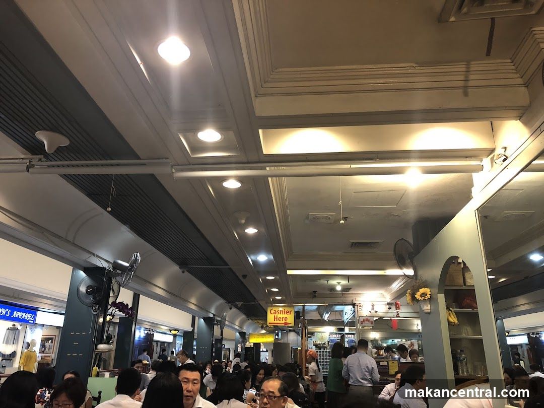 Interior of a busy food court