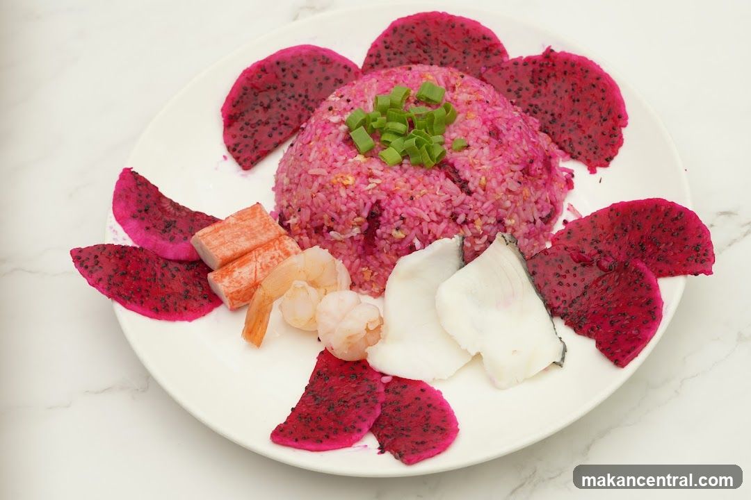 Pink Dragon Fruit Rice Plate