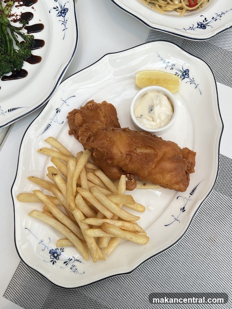 Fish and Chips with Side Dishes