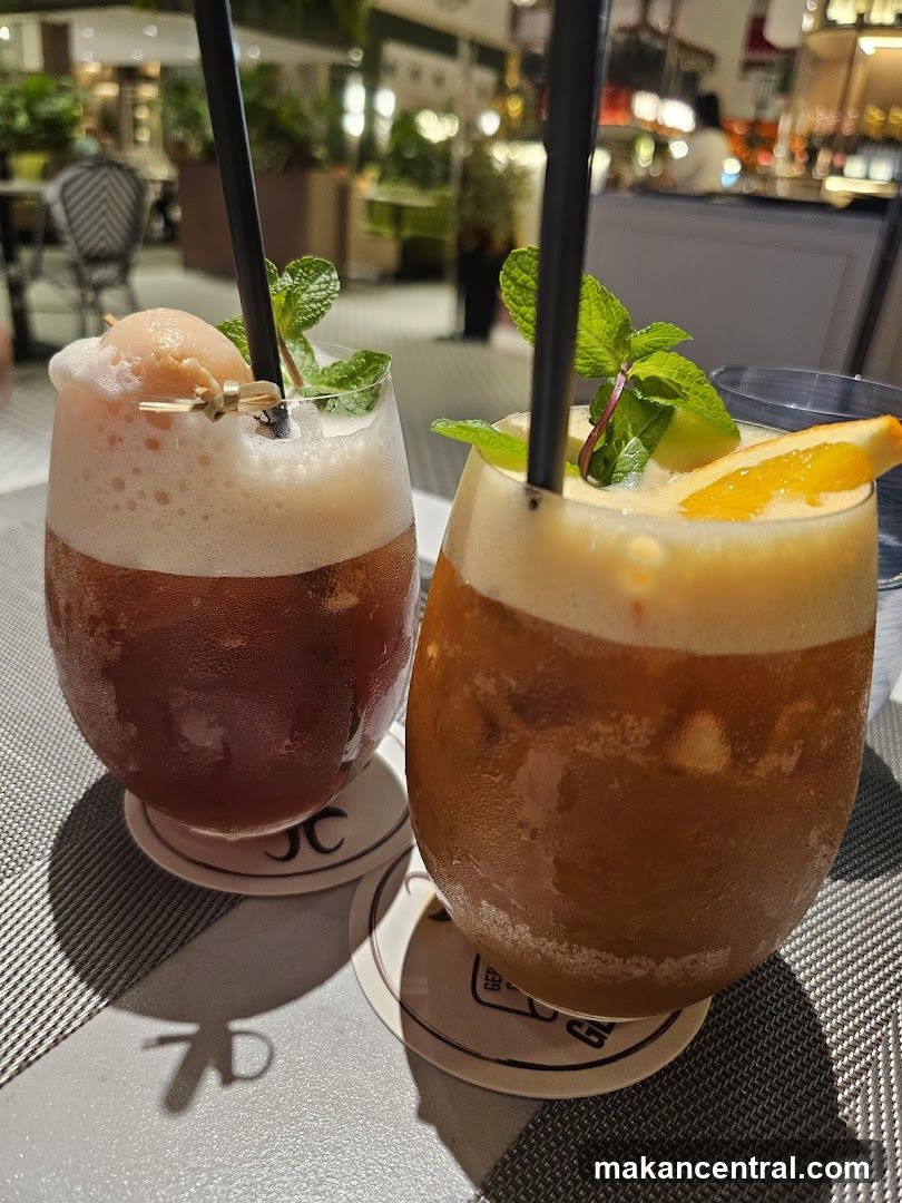 Two beverages on table