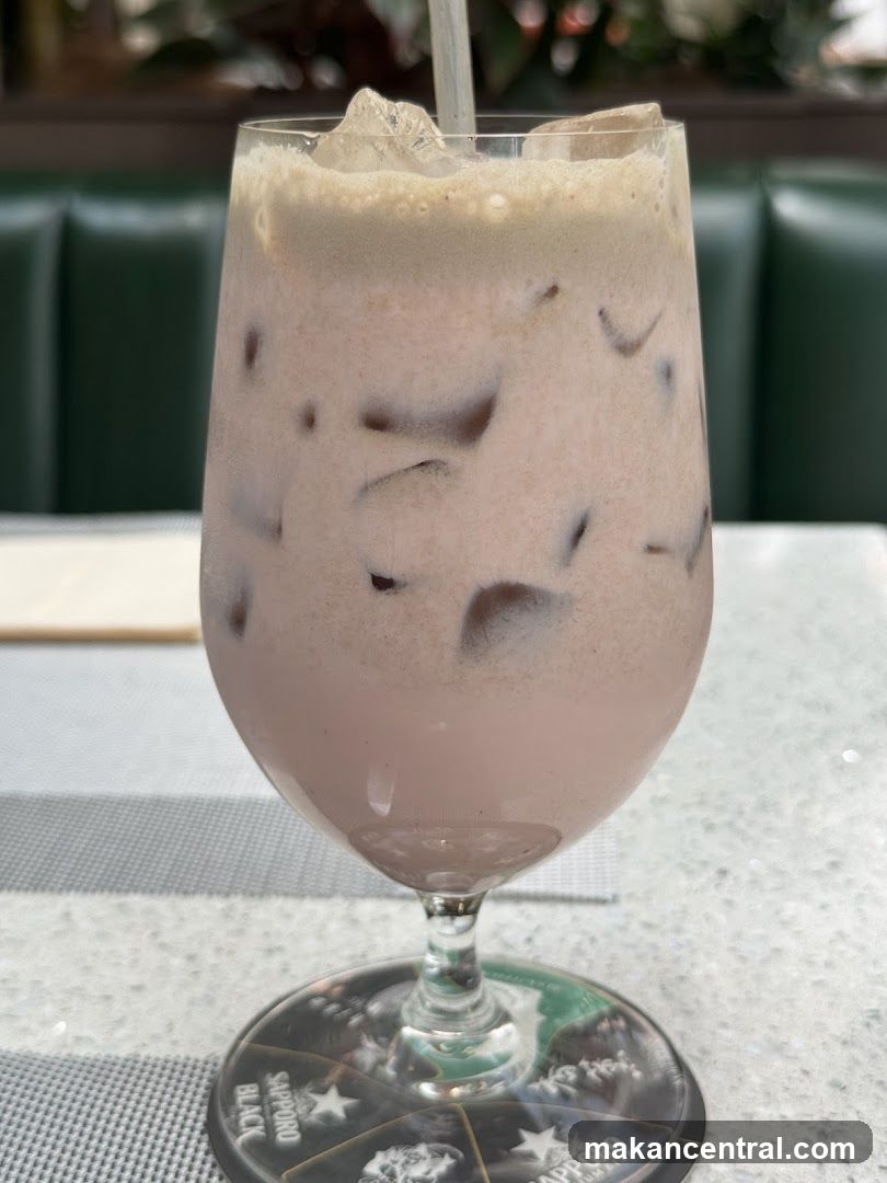 Iced beverage in glass
