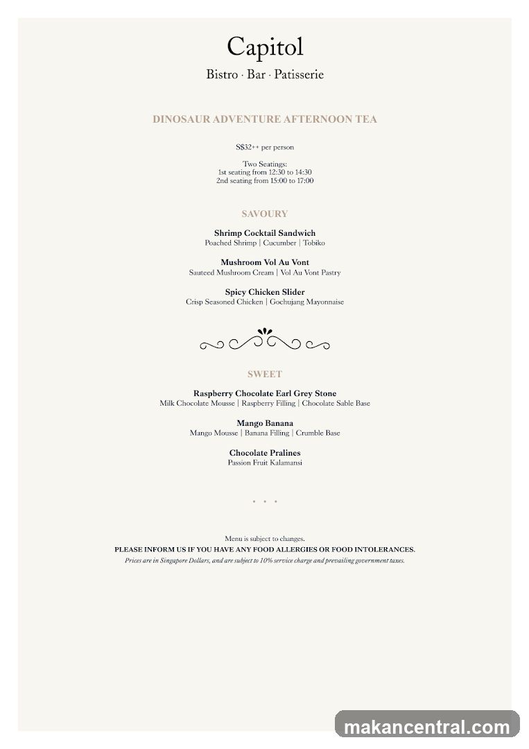 Capitol Dinosaur Adventure Afternoon Tea