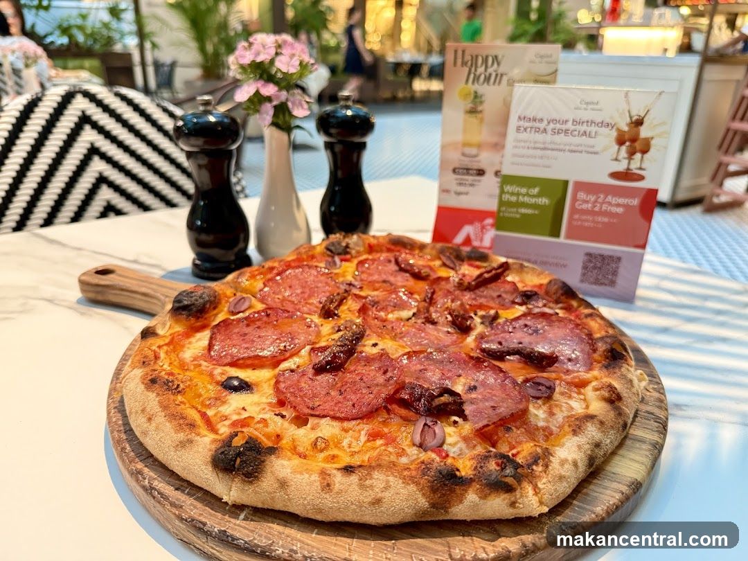 Pizza at Restaurant Table