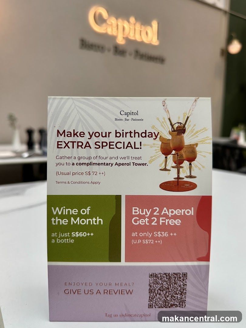 Capitol Bistro - Bar - Patisserie promotional flyer