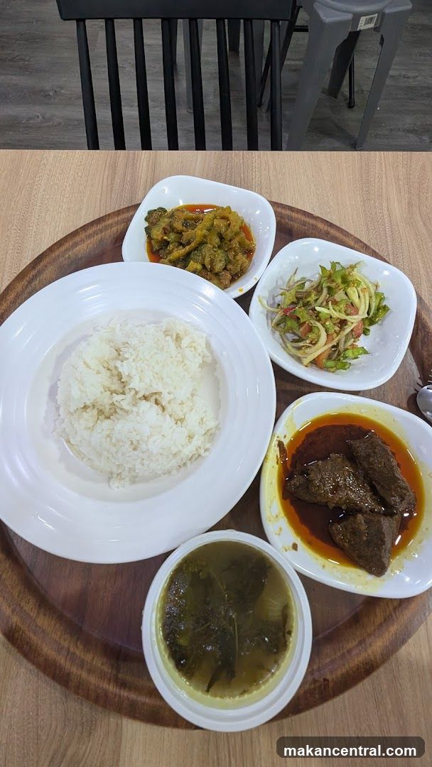 Food served on wooden tray
