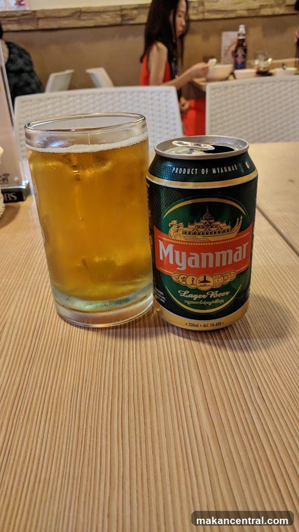 Table with Myanmar Beer