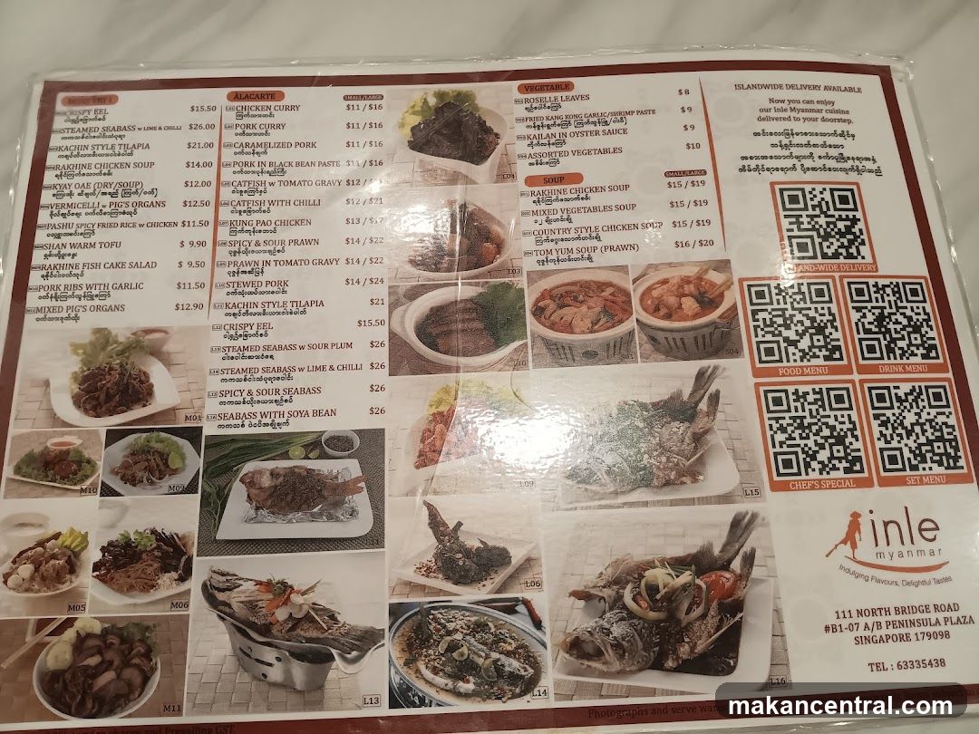 Inle Myanmar Restaurant Menu Flyer