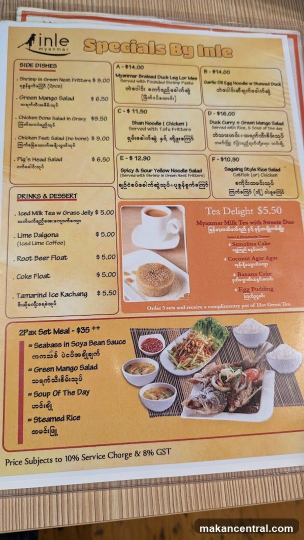Inle Myanmar Specials by Inle Menu
