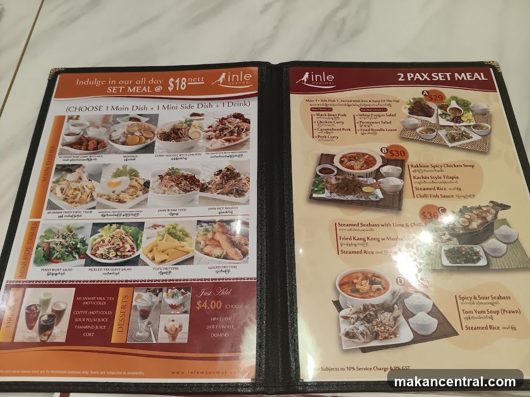 Inle Myanmar Restaurant Menu