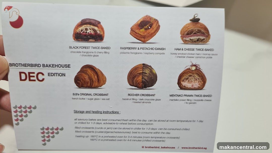 Brotherbird Bakehouse December Edition Menu Card