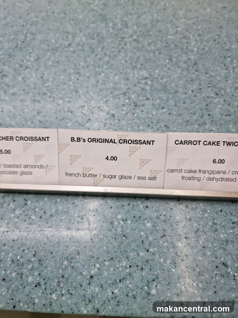 B.B.'s Original Croissant Menu Section