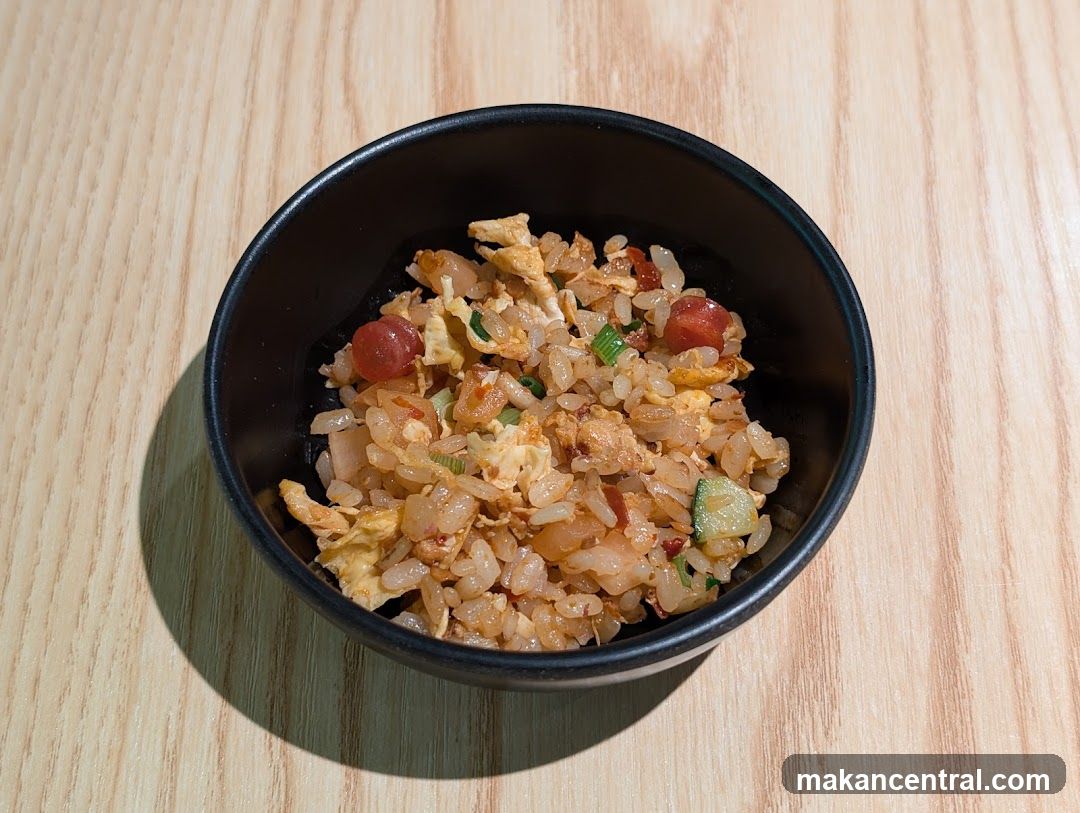 Fried Rice in Black Bowl