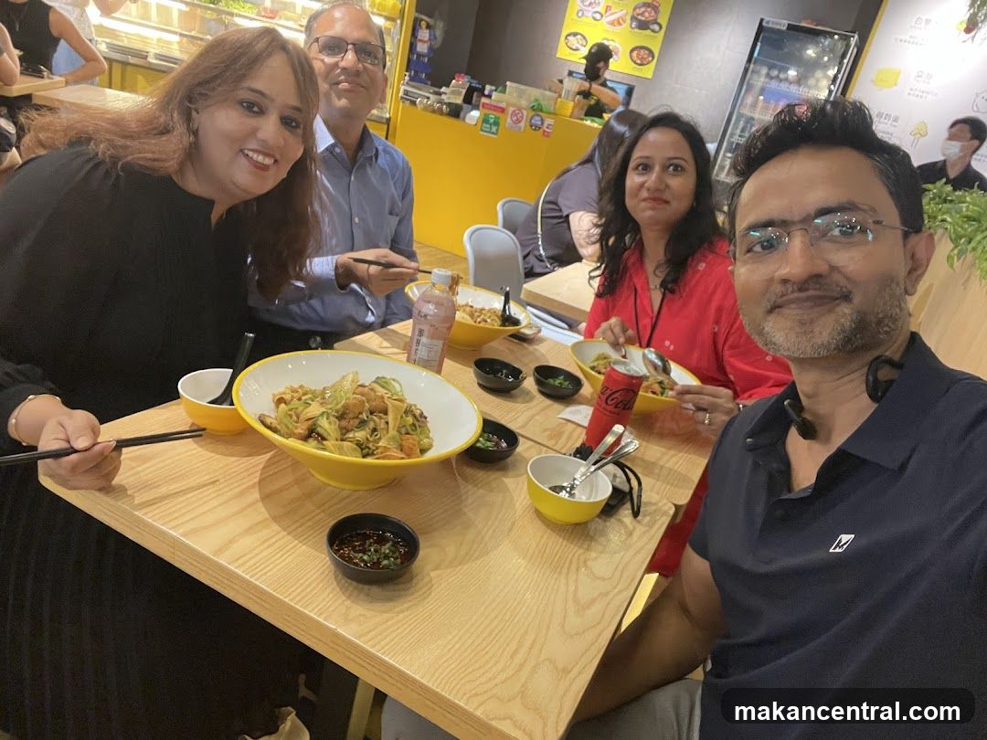 Group dining at a restaurant interior