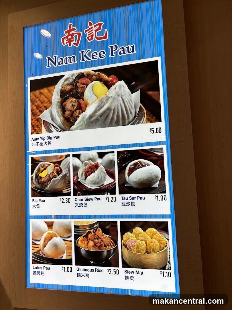 Nam Kee Pau Menu Board
