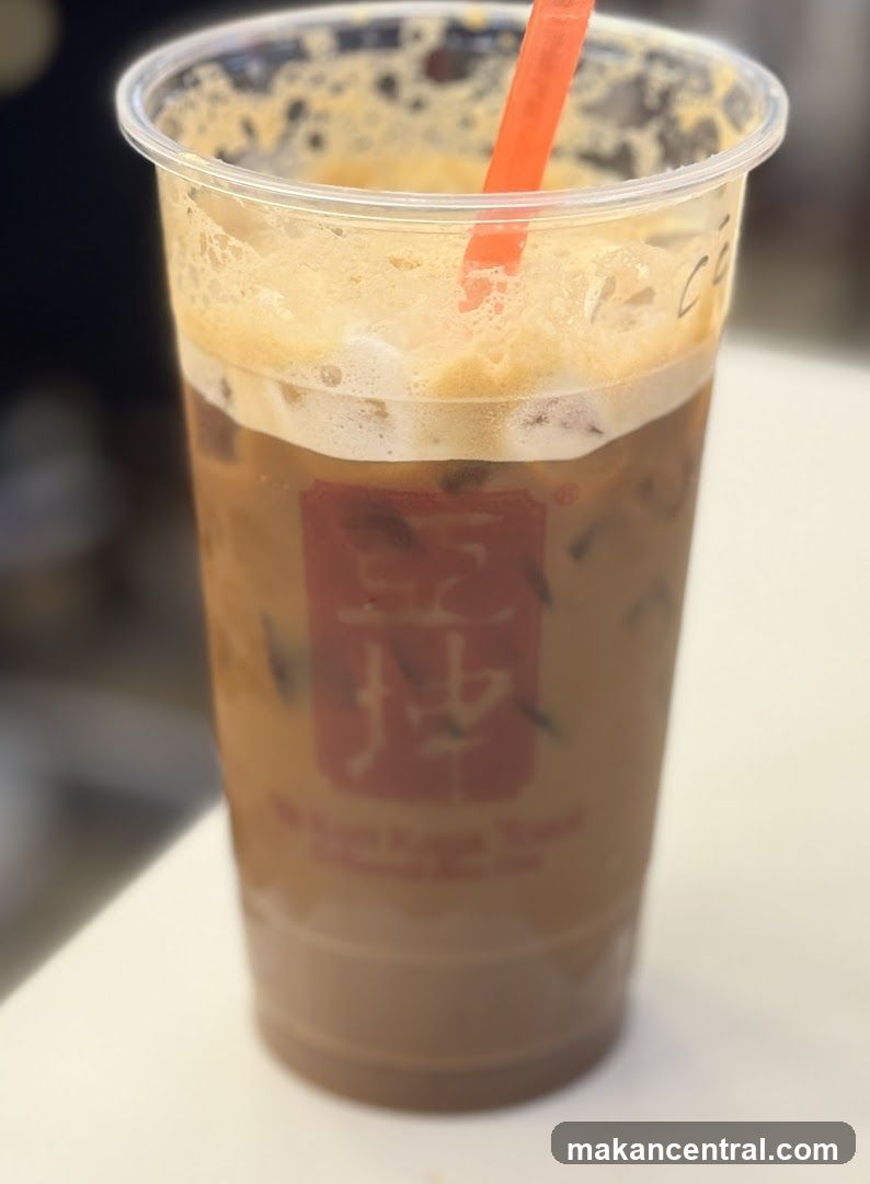 Iced beverage in plastic cup