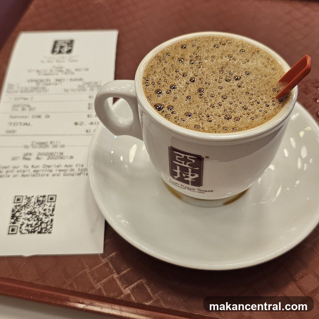 Ya Kun Kaya Toast Coffee Order
