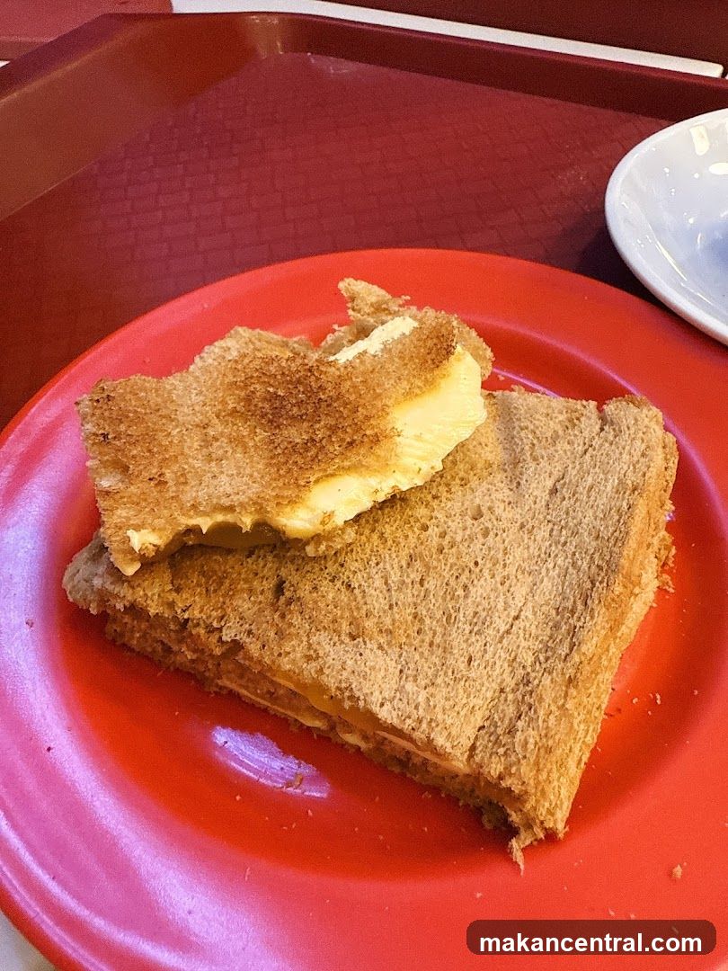 Toasted Sandwich on Red Plate