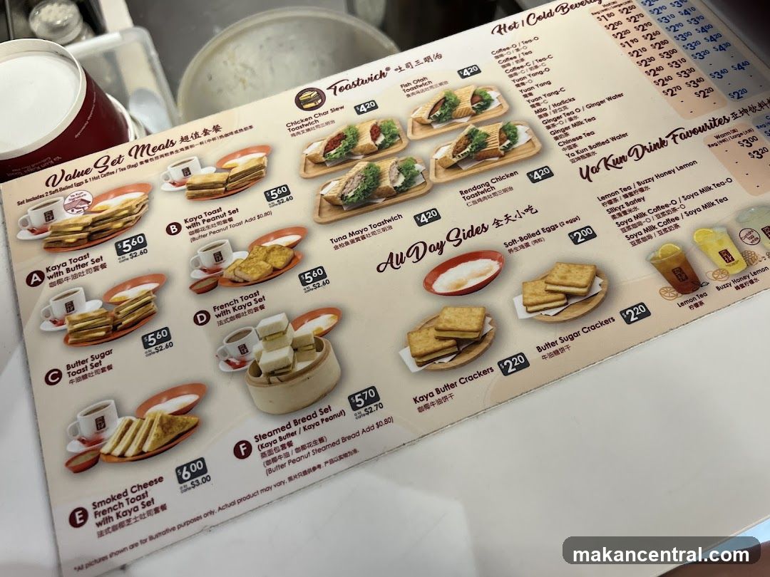 Toastwich Menu