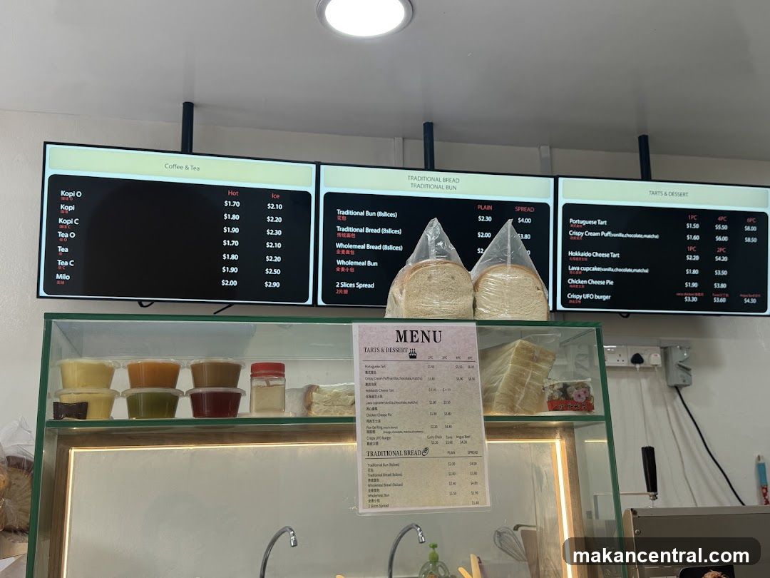 Digital Menu Display at Food Counter