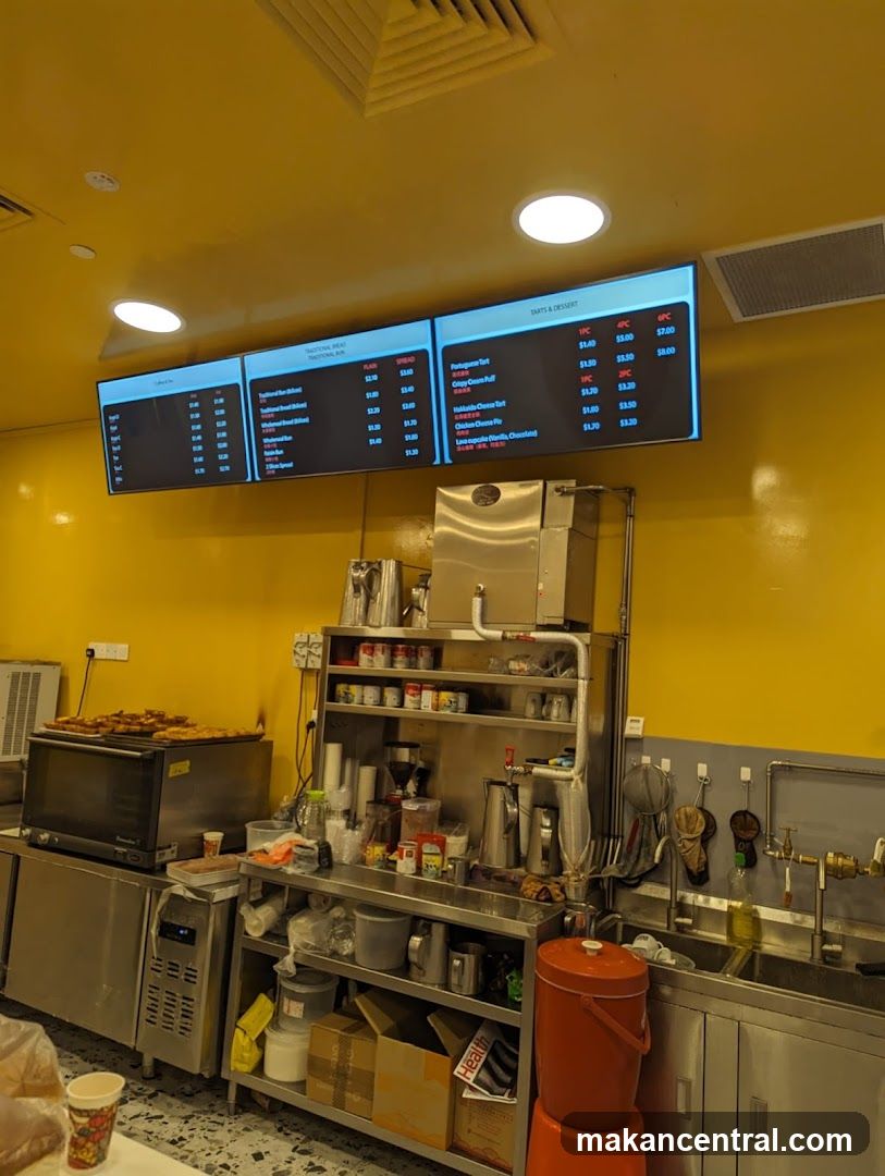Interior of food service counter