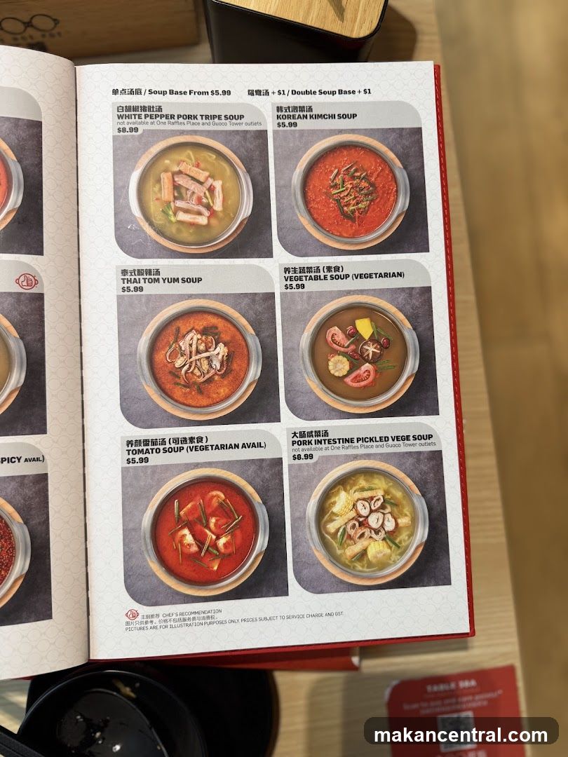 Soup Selection Menu