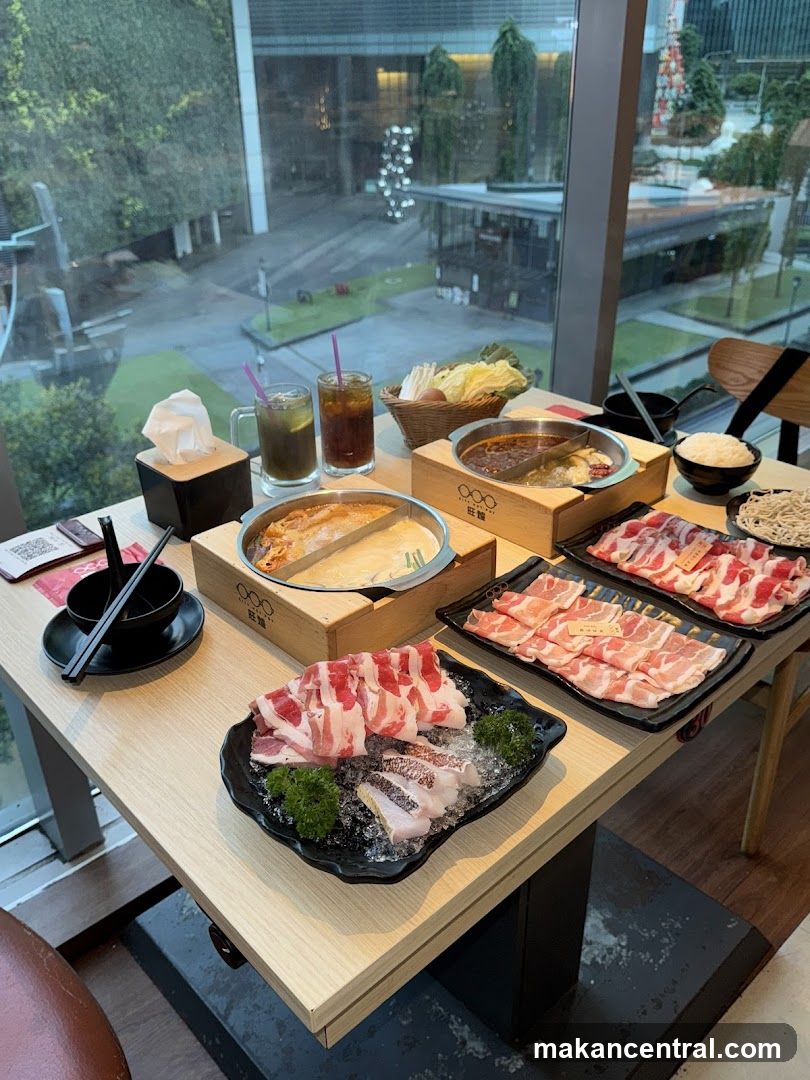 Hot pot dining setup