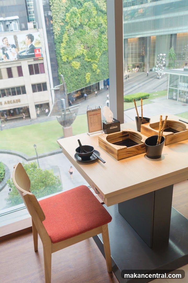 Restaurant Interior with City View