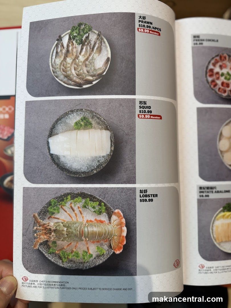 Seafood Menu Page