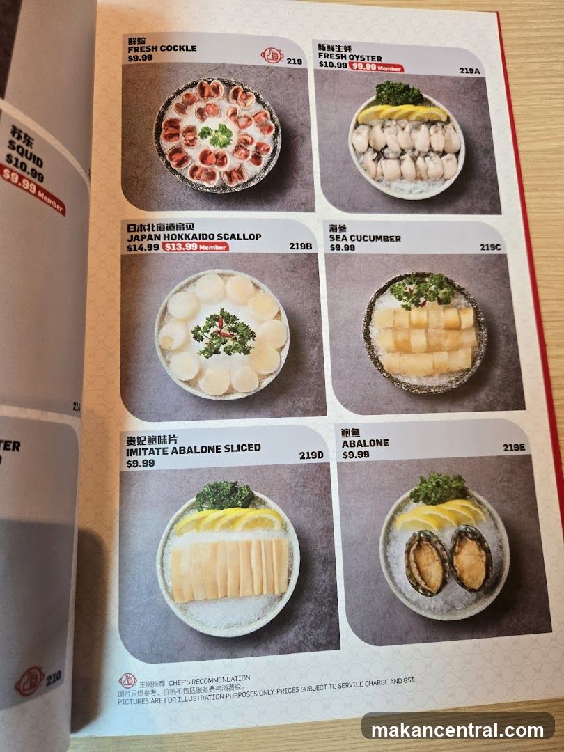 Seafood Menu Page