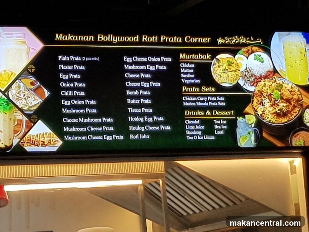 Makanan Bollywood Rott Prata Corner Menu