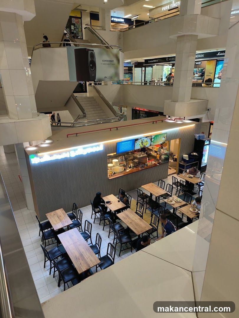 Interior view of multi-level shopping mall