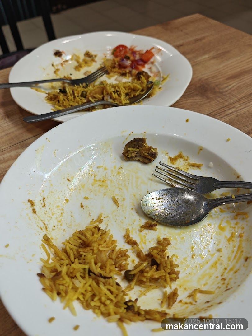 Eaten meal at dining table