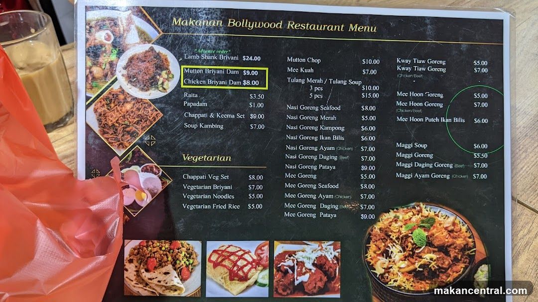 Makanan Bollywood Restaurant Menu