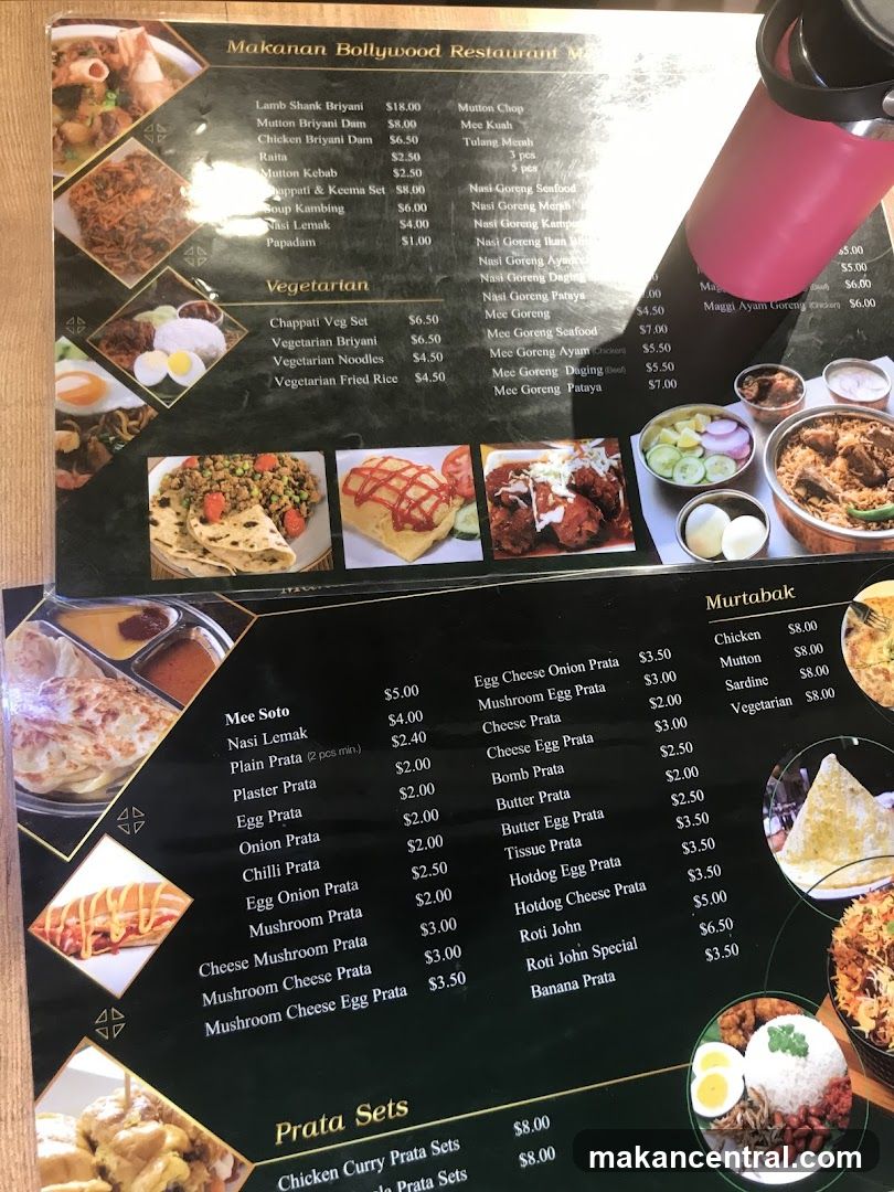 Makanan Bollywood Restaurant Menu