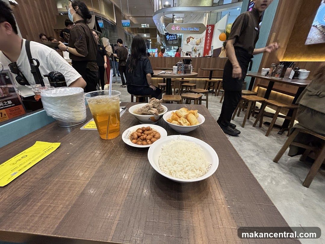 Restaurant Interior with Food and Staff