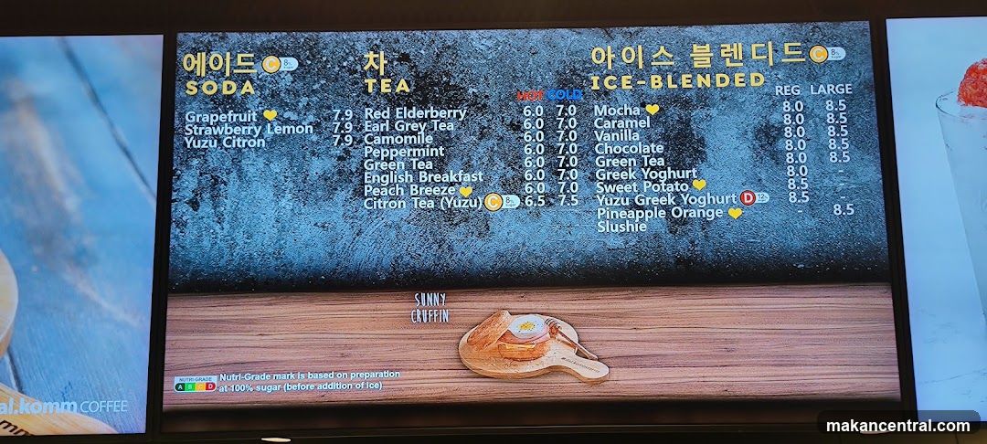 Coffee Menu Display