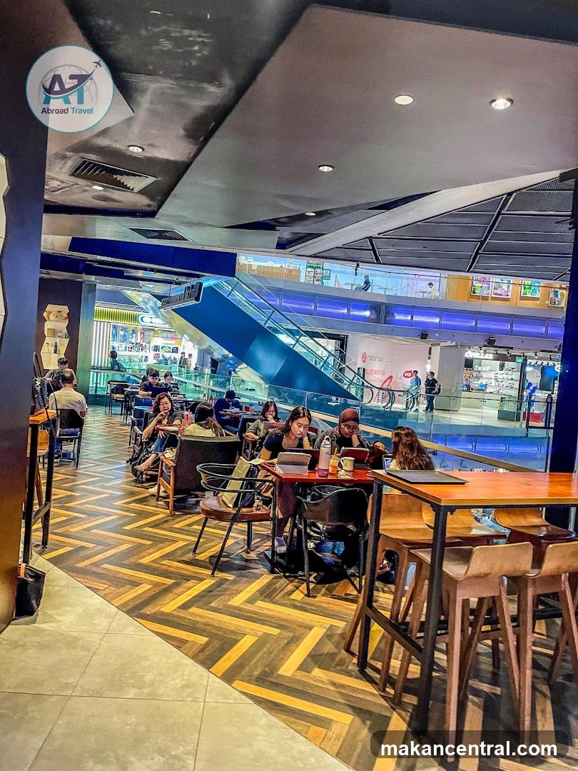 Interior of a shopping mall cafe area