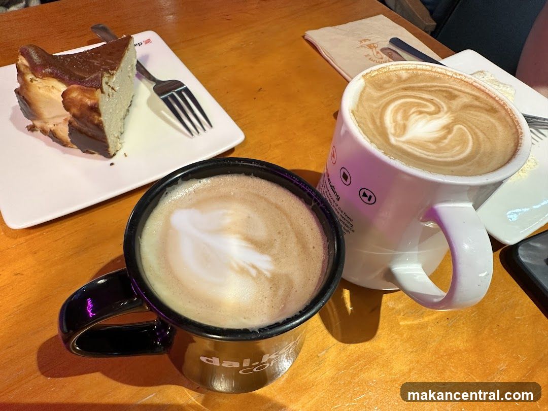 Coffee and dessert at a café