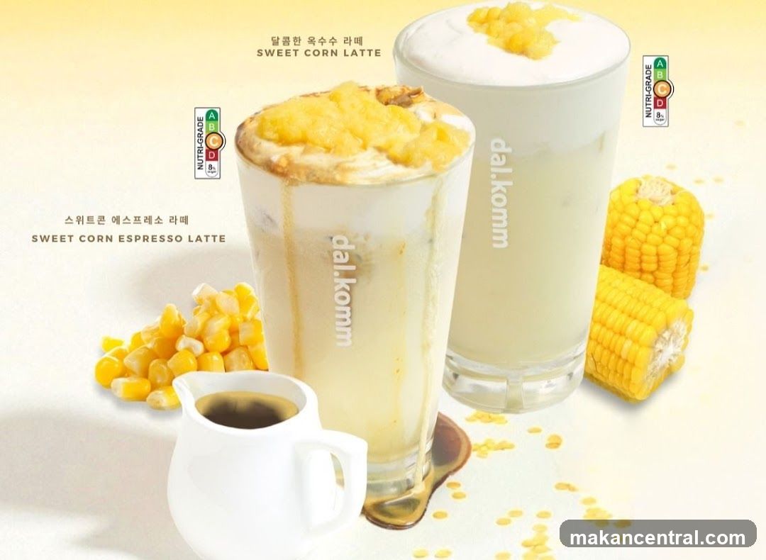 Sweet Corn Latte and Sweet Corn Espresso Latte advertisement