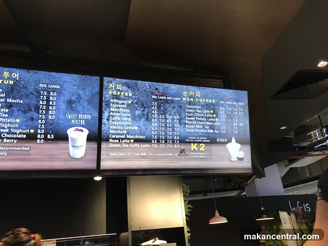Coffee Shop Menu Display
