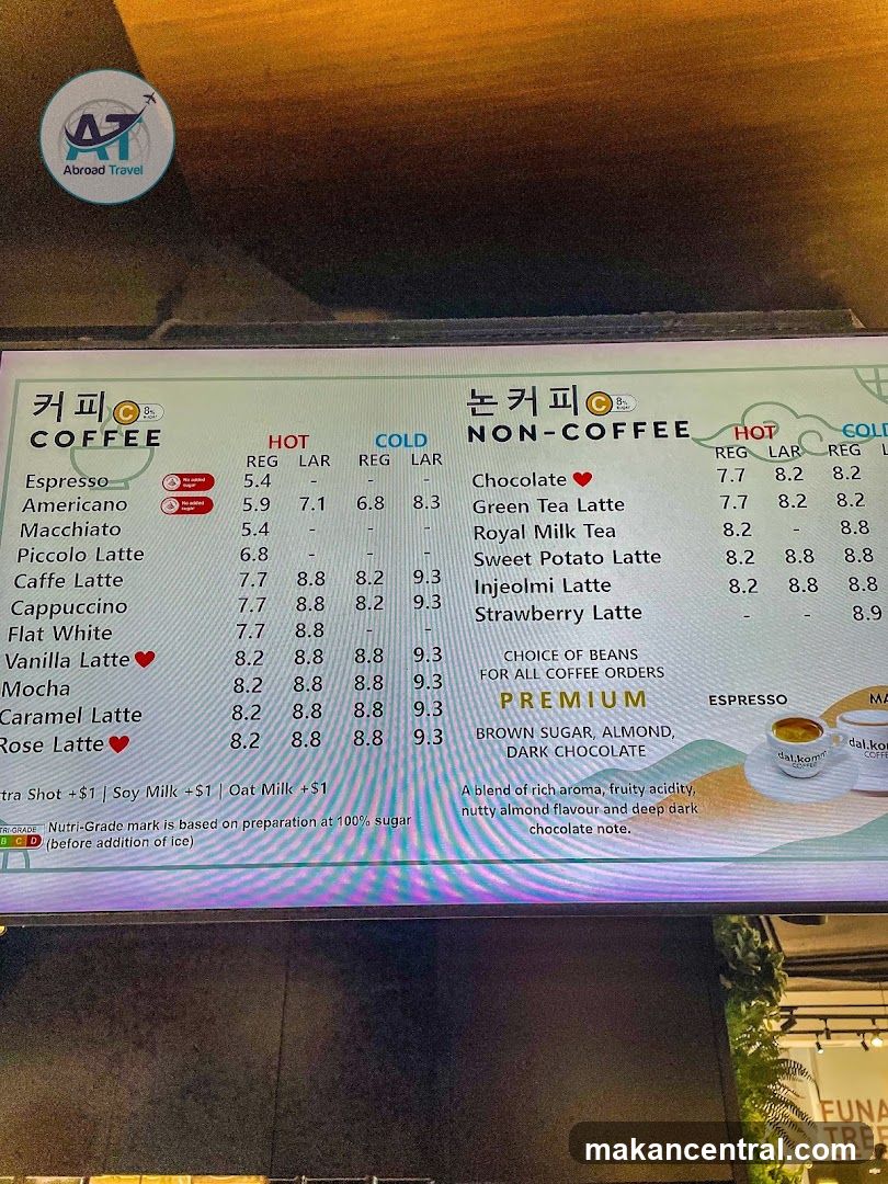 Coffee and Non-Coffee Menu