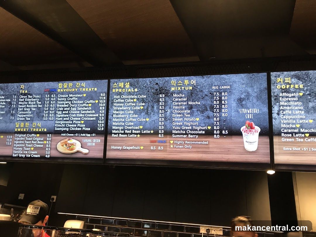 Digital Menu Board at Café