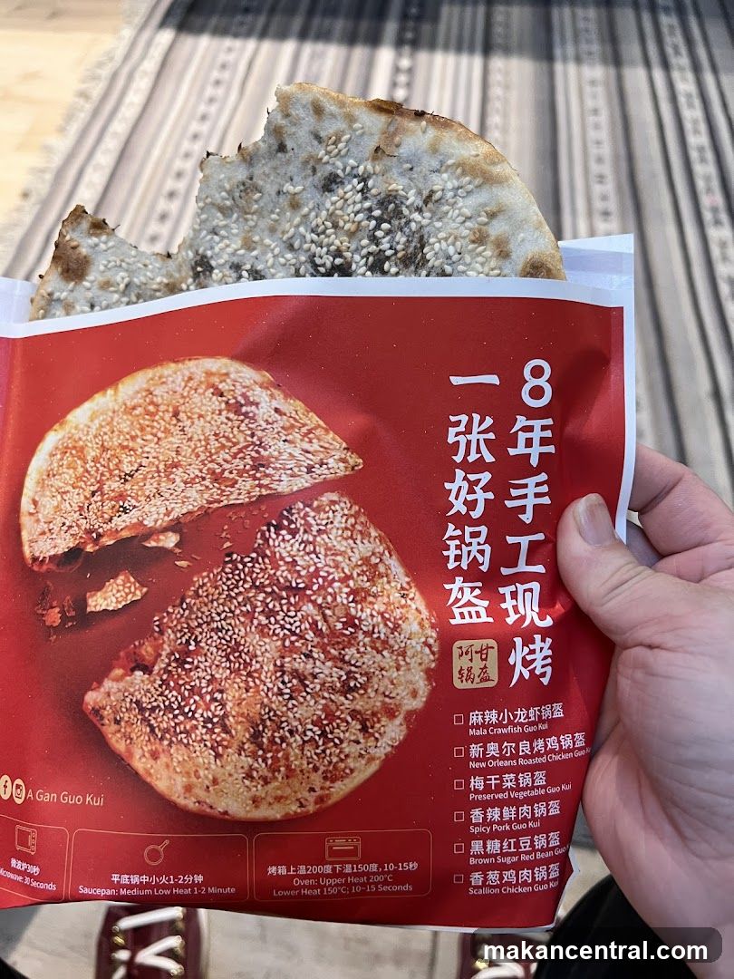 Hand holding packaged food product