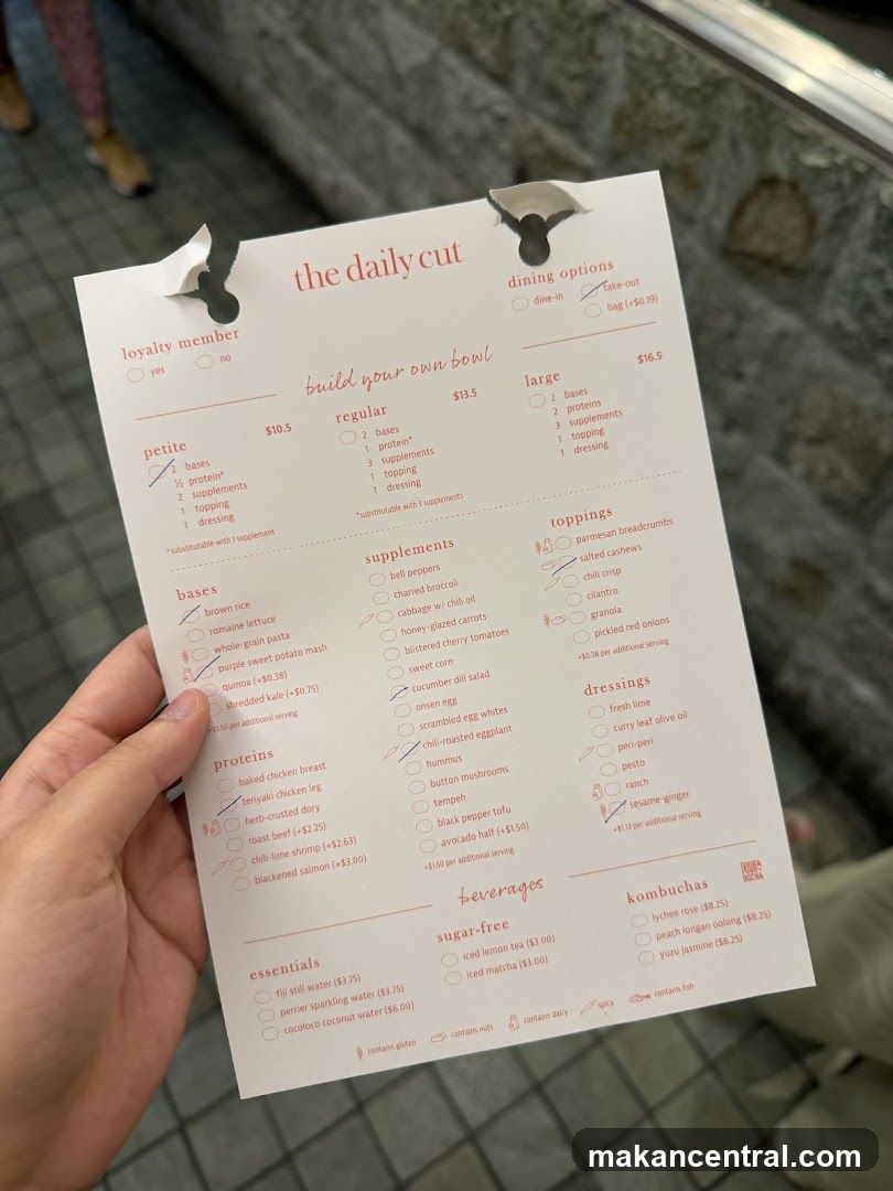 The Daily Cut Menu